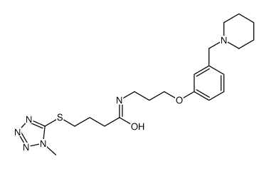 N-(3-(3-(piperidinomethyl)phenoxy)propyl)-4-(1-methyl-1H-tetrazol-5-ylthio)butanamide Structure