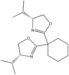 (4R,4'R)-2,2'-环已亚基双[4,5-二氢-4-异丙基噁唑]结构式