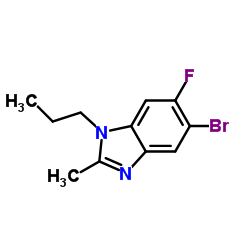 5-Bromo-6-fluoro-2-methyl-1-propyl-1H-benzimidazole结构式