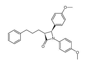 (3S,4S)-1,4-bis(4-methoxyphenyl)-3-(3-phenylpropyl)-2-azetidinone结构式