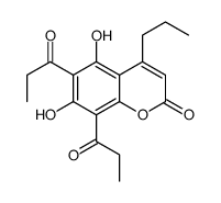 5,7-dihydroxy-6,8-di(propanoyl)-4-propylchromen-2-one Structure