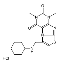 8-[(cyclohexylamino)methyl]-2,4-dimethylpurino[8,7-b][1,3]thiazole-1,3-dione,hydrochloride Structure