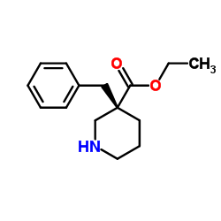 甲基(3S)-3-苄基-3-哌啶羧酸结构式