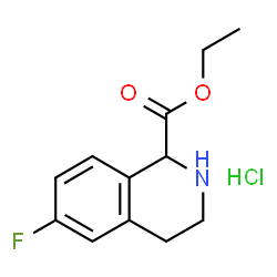 6-氟-1,2,3,4-四氢异喹啉-1-羧酸乙酯盐酸盐结构式