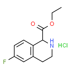 Ethyl 6-fluoro-1,2,3,4-tetrahydroisoquinoline-1-carboxylate hydrochloride structure