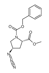 (2S,4R)-N-1-(benzyloxycarbonyl)-4-azidoproline methyl ester结构式