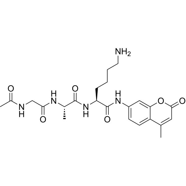 Ac-Gly-Ala-Lys-AMC trifluoroacetate salt Structure