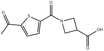 1-(5-acetylthiophene-2-carbonyl)azetidine-3-carboxylic acid Structure