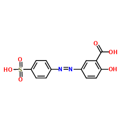 2-羟基-5-[(4-磺基苯基)偶氮]苯甲酸结构式