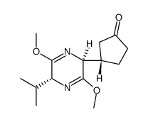 (S)-3-((2S,5R)-5-Isopropyl-3,6-dimethoxy-2,5-dihydro-pyrazin-2-yl)-cyclopentanone Structure