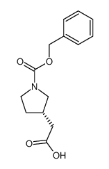 (S)-2-(1-((Benzyloxy)carbonyl)pyrrolidin-3-yl)acetic acid结构式