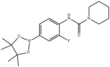 3-氟-4-(哌啶-1-基甲酰氨基)苯硼酸频哪醇酯结构式