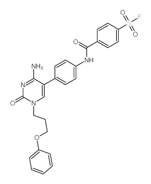 Benzenesulfonylfluoride,4-[[[4-[4-amino-1,2-dihydro-2-oxo-1-(3-phenoxypropyl)-5-pyrimidinyl]phenyl]amino]carbonyl]-结构式