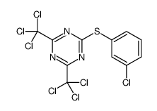 2-(3-chlorophenyl)sulfanyl-4,6-bis(trichloromethyl)-1,3,5-triazine结构式