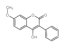 4-羟基-7-甲氧基-3-苯基香豆素结构式