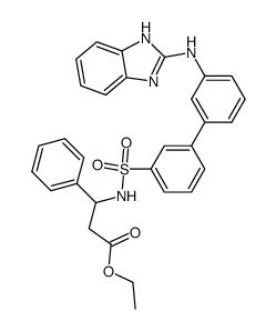 ethyl 3-{[3'-(1H-benzimidazol-2-ylamino)[1,1'-biphenyl]-3-yl]-sulfonylamino}-3-phenyl-propanoate Structure