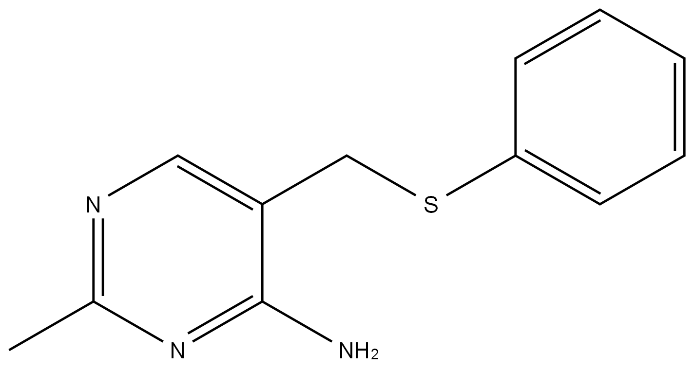 2-Methyl-5-[(phenylsulfanyl)methyl]pyrimidin-4-amine结构式