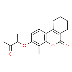 4-methyl-3-(1-methyl-2-oxopropoxy)-7,8,9,10-tetrahydro-6H-benzo[c]chromen-6-one结构式