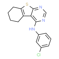 N-(3-chlorophenyl)-5,6,7,8-tetrahydrobenzo[4,5]thieno[2,3-d]pyrimidin-4-amine结构式