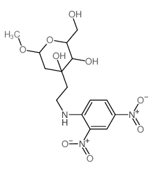 a-D-arabino-Hexopyranoside, methyl2-deoxy-3-C-[2-[(2,4-dinitrophenyl)amino]ethyl]- Structure