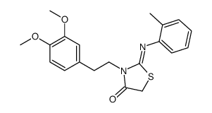 3-[2-(3,4-dimethoxyphenyl)ethyl]-2-(2-methylphenyl)imino-1,3-thiazolidin-4-one Structure