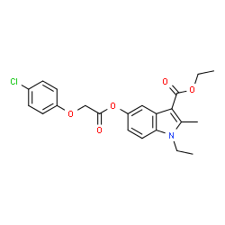 ethyl 5-(2-(4-chlorophenoxy)acetoxy)-1-ethyl-2-methyl-1H-indole-3-carboxylate structure