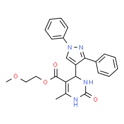 2-methoxyethyl 4-(1,3-diphenyl-1H-pyrazol-4-yl)-6-methyl-2-oxo-1,2,3,4-tetrahydropyrimidine-5-carboxylate picture