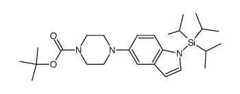 tert-butyl 4-(1-(triisopropylsilyl)-1H-indol-5-yl)piperazine-1-carboxylate结构式