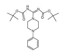 N1,N2-bis(tert-butoxycarbonyl)-4-phenylpiperazine-1-carboxamidine结构式