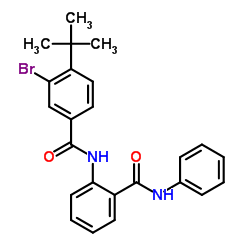 3-Bromo-4-(2-methyl-2-propanyl)-N-[2-(phenylcarbamoyl)phenyl]benzamide结构式