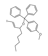 1-iodo-3-(p-anisyldiphenylmethoxy)-trans-1-octene Structure