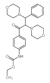 ethyl N-[4-(2,3-dimorpholin-4-yl-3-phenyl-propanoyl)phenyl]carbamate structure