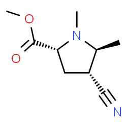 Proline, 4-cyano-1,5-dimethyl-, methyl ester, (2-alpha-,4-alpha-,5-ba-)- (9CI)结构式