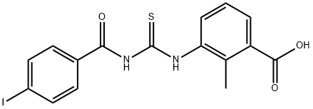 3-[[[(4-iodobenzoyl)amino]thioxomethyl]amino]-2-methyl-benzoic acid结构式