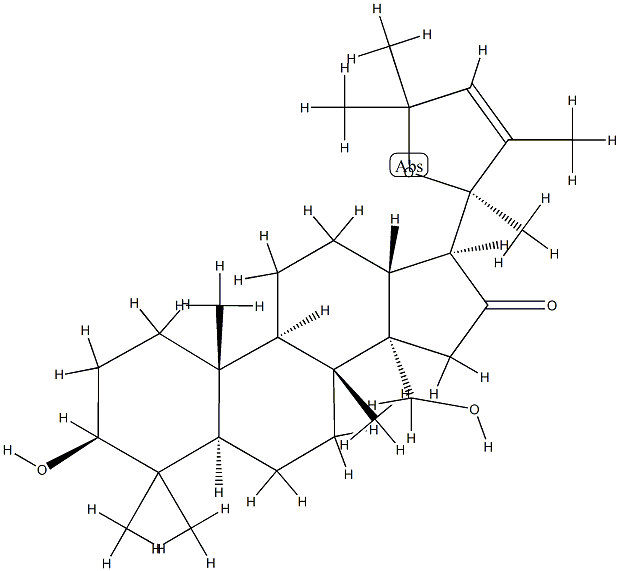 20,24-Epoxy-3β,30-dihydroxy-22,24-dimethyl-26,27-dinor-5α-dammar-22-en-16-one结构式