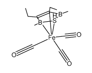 (η5-3,4-diethyl-2,5-dimethyl-1,2,5-thiadiborolene)tricarbonyliron Structure