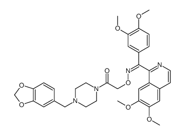 6,7-Dimethoxyisoquinolin-1-yl 3,4-dimethoxyphenyl ketone O-[4-[3,4-(methylenedioxy)benzyl]-1-piperazinylcarbonylmethyl]oxime Structure