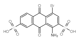 1-amino-4-bromo-9,10-dioxo-9,10-dihydroanthracene-2,7-disulfonic acid Structure