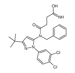 N'-benzyl-N'-[5-tert-butyl-2-(3,4-dichlorophenyl)pyrazol-3-yl]butanediamide结构式