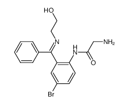 2-Amino-N-(4-bromo-2-{[(E)-2-hydroxy-ethylimino]-phenyl-methyl}-phenyl)-acetamide结构式