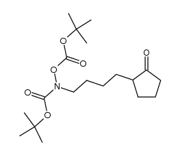 (+/-)-2-(4'-N,O-di(tert-butoxycarbonyl)hydroxylaminobutyl)cyclopentanone Structure