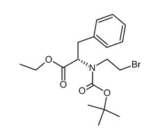 (S)-N-(2-bromoethyl)-N-(tert-butoxycarbonyl)phenylalanine ethyl ester Structure