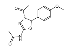 N-(4-acetyl-5-(4-methoxyphenyl)-4,5-dihydro-1,3,4-thiadiazol-2-yl)acetamide结构式