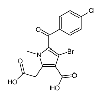 4-bromo-2-carboxymethyl-5-(4-chloro-benzoyl)-1-methyl-pyrrole-3-carboxylic acid结构式