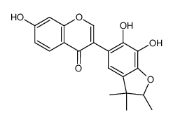 3-(6,7-dihydroxy-2,3,3-trimethyl-2,3-dihydro-benzofuran-5-yl)-7-hydroxy-chromen-4-one结构式