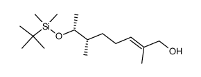 (E)-(6S,7R)-7-(tert-Butyl-dimethyl-silanyloxy)-2,6-dimethyl-oct-2-en-1-ol结构式