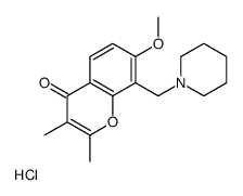 7-methoxy-2,3-dimethyl-8-(piperidin-1-ium-1-ylmethyl)chromen-4-one,chloride Structure