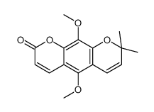 5,10-Dimethoxy-8,8-dimethyl-2H,8H-benzo[1,2-b:5,4-b']dipyran-2-one结构式
