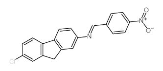 9H-Fluoren-2-amine,7-chloro-N-[(4-nitrophenyl)methylene]-结构式