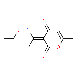 2H-Pyran-2,4(3H)-dione, 3-[1-(ethoxyamino)ethylidene]-6-methyl- (9CI)结构式